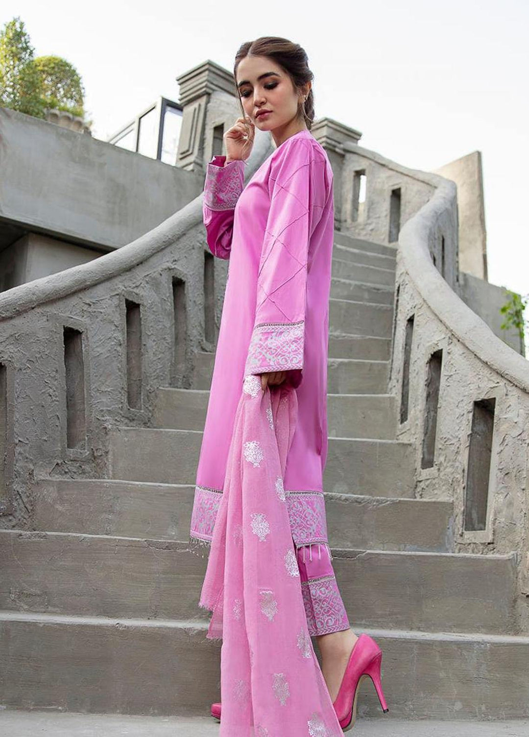 Garnet Clothing Pret Luxury Pret Screen Printed Lawn Shirt INAYAT