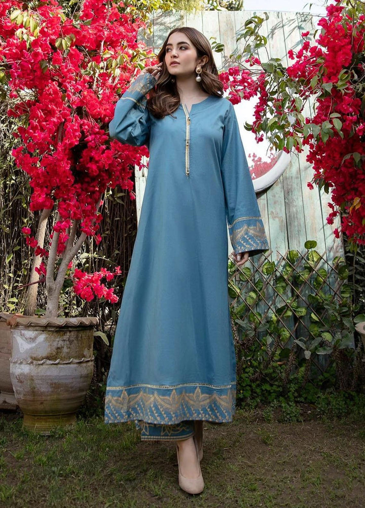 Garnet Clothing Pret Luxury Pret Screen Printed Lawn Frock NEELAM