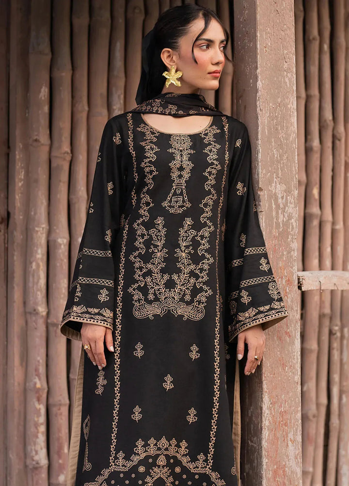 Garnet Pret Printed Karandi 3 Piece Suit Ornate Noir