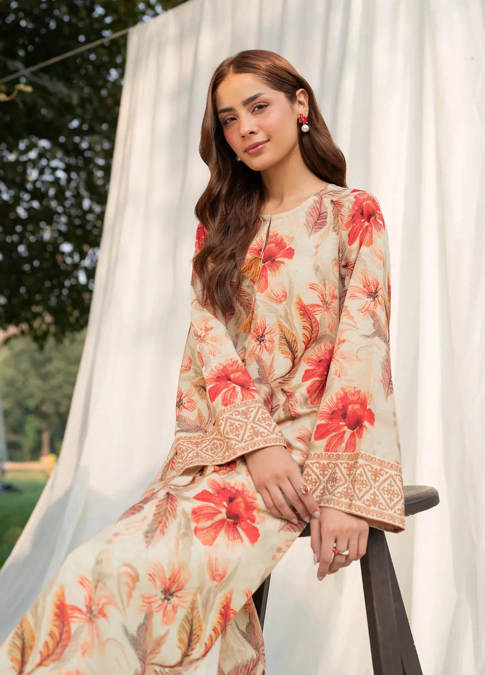 Garnet Pret Printed Khaddar 2 Piece Suit Amiya