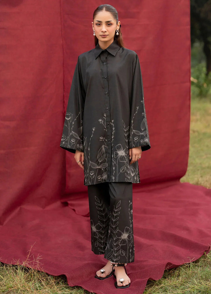 Garnet Pret Printed Khaddar 2 Piece Suit Raven