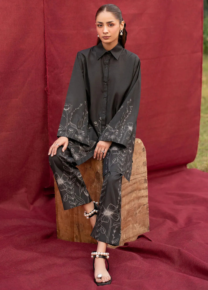 Garnet Pret Printed Khaddar 2 Piece Suit Raven