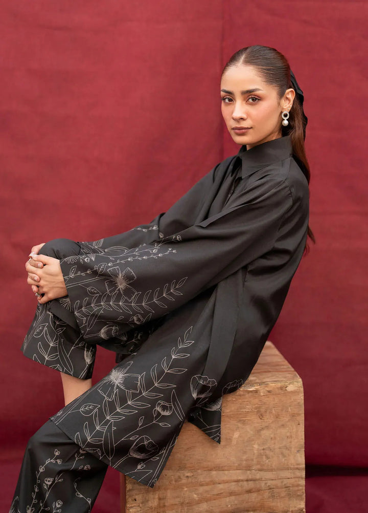 Garnet Pret Printed Khaddar 2 Piece Suit Raven