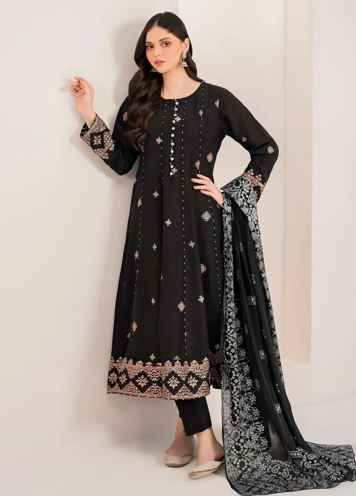 Garnet Pret Embroidered Raw Silk 3 Piece Suit Falek
