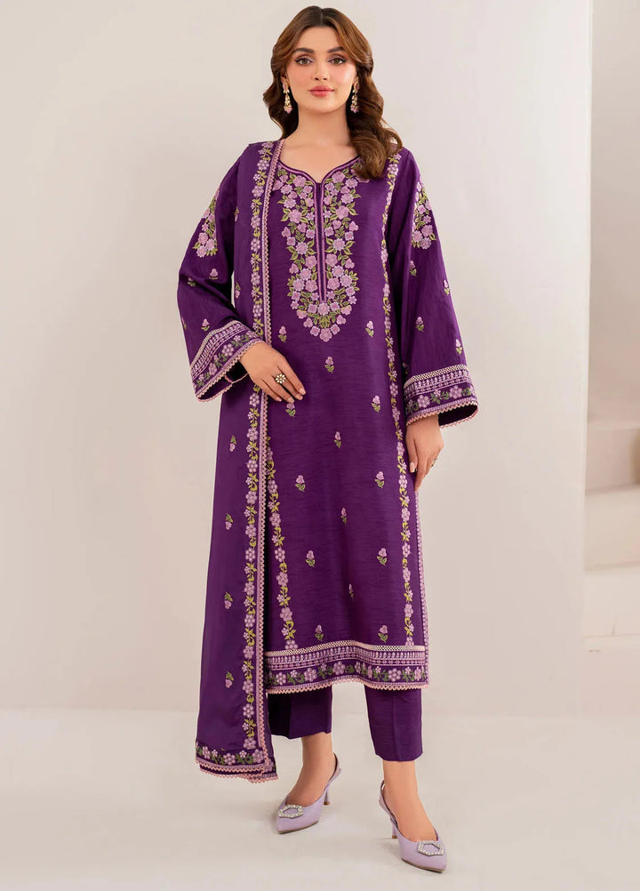 Garnet Pret Embroidered Raw Silk 3 Piece Suit Guzel