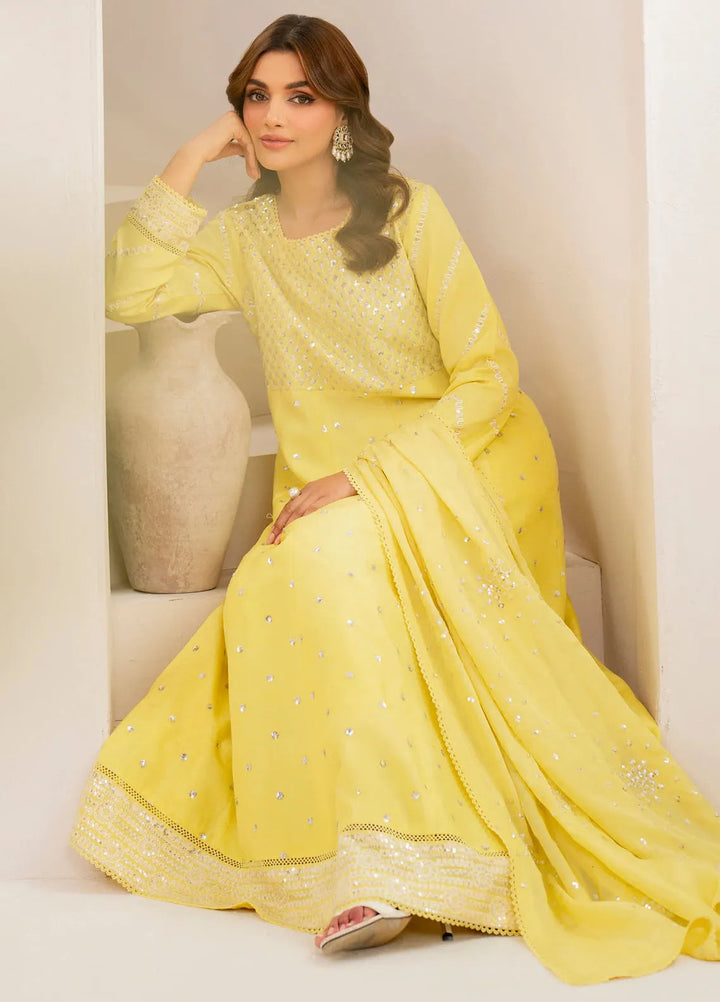 Garnet Pret Embroidered Raw Silk 3 Piece Suit Nameera