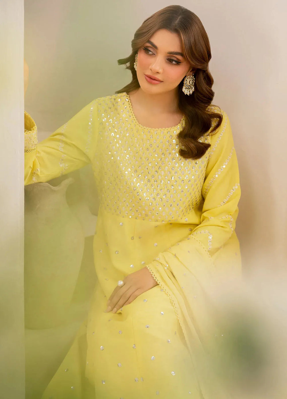 Garnet Pret Embroidered Raw Silk 3 Piece Suit Nameera
