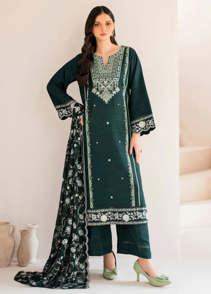 Garnet Pret Embroidered Raw Silk 3 Piece Suit Sarang