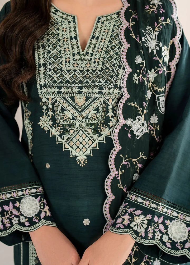 Garnet Pret Embroidered Raw Silk 3 Piece Suit Sarang