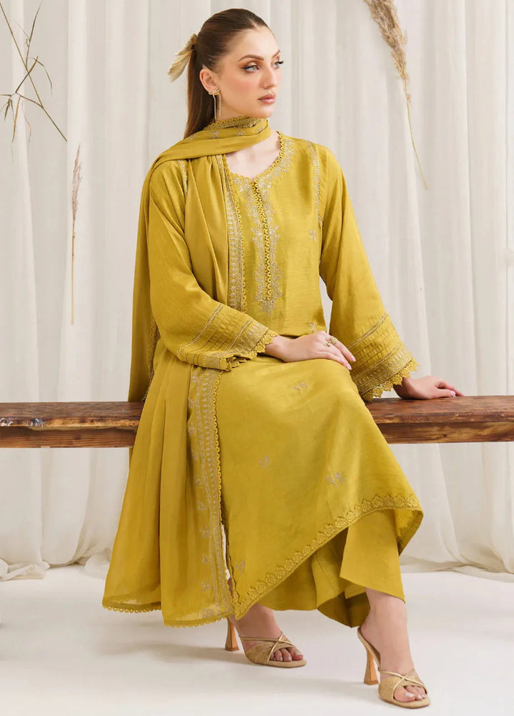 Garnet Pret Embroidered Raw Silk 3 Piece Suit Umara