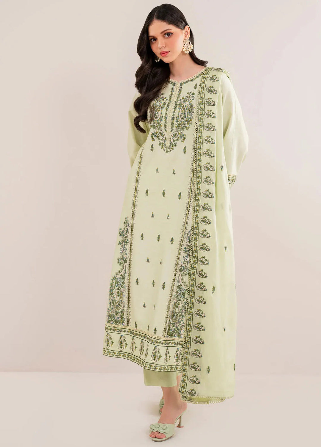 Garnet Pret Embroidered Raw Silk 3 Piece Suit Yasma