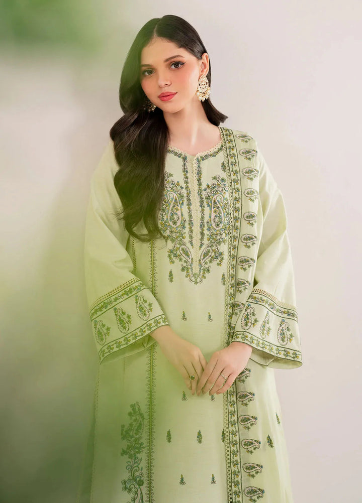 Garnet Pret Embroidered Raw Silk 3 Piece Suit Yasma