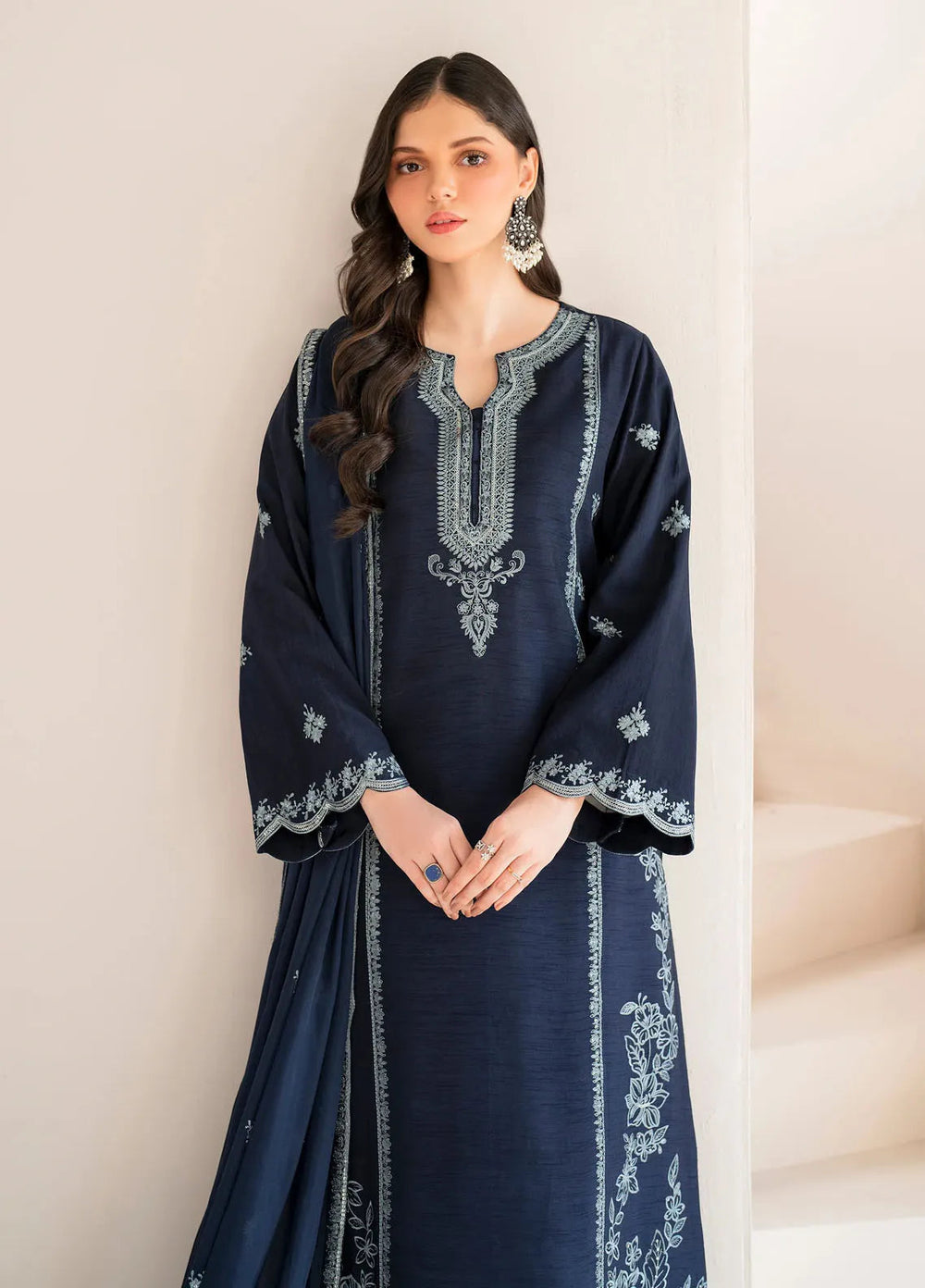 Garnet Pret Embroidered Raw Silk 3 Piece Suit Zarrin