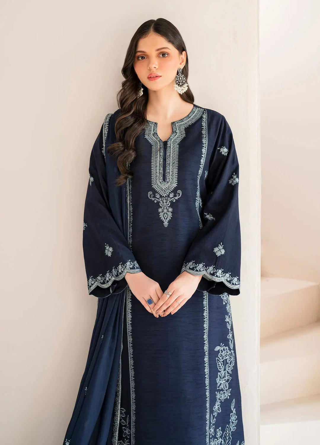 Garnet Pret Embroidered Raw Silk 3 Piece Suit Zarrin