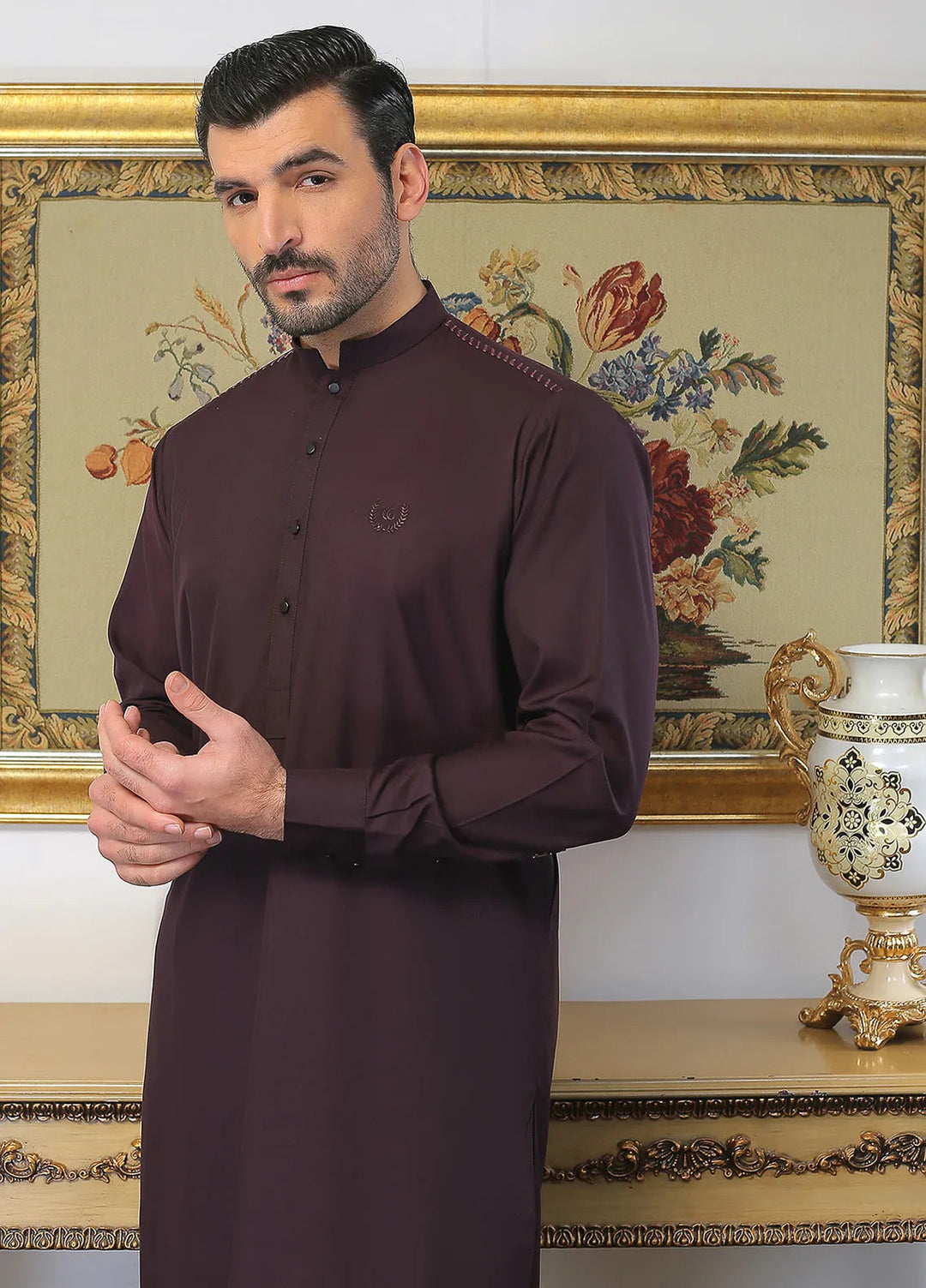 Gem Garments Embroidered Men Kurta Pajama - Burhan