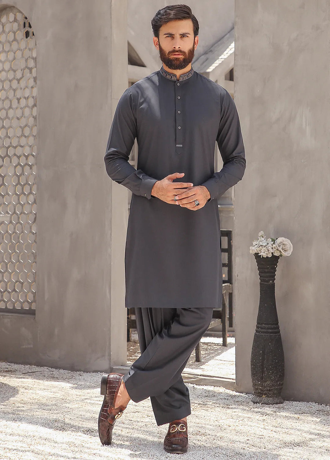 Gem Garments Embroidered Men Shalwar Kameez - Fitrat