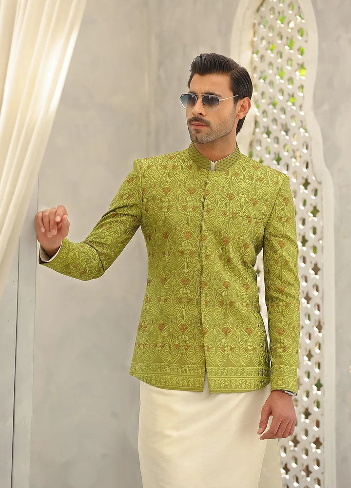 Gem Garments Silk Formal Men Prince Coat - Khadim