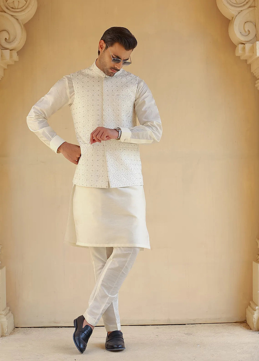 Gem Garments Silk Formal Men Waistcoat - Munzir