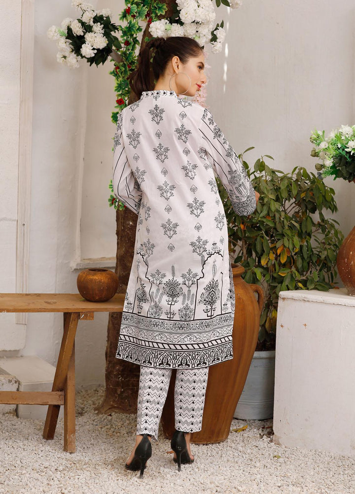 Modest Casual Pret  Cotton 2 Piece Dress Chambeli W169-White