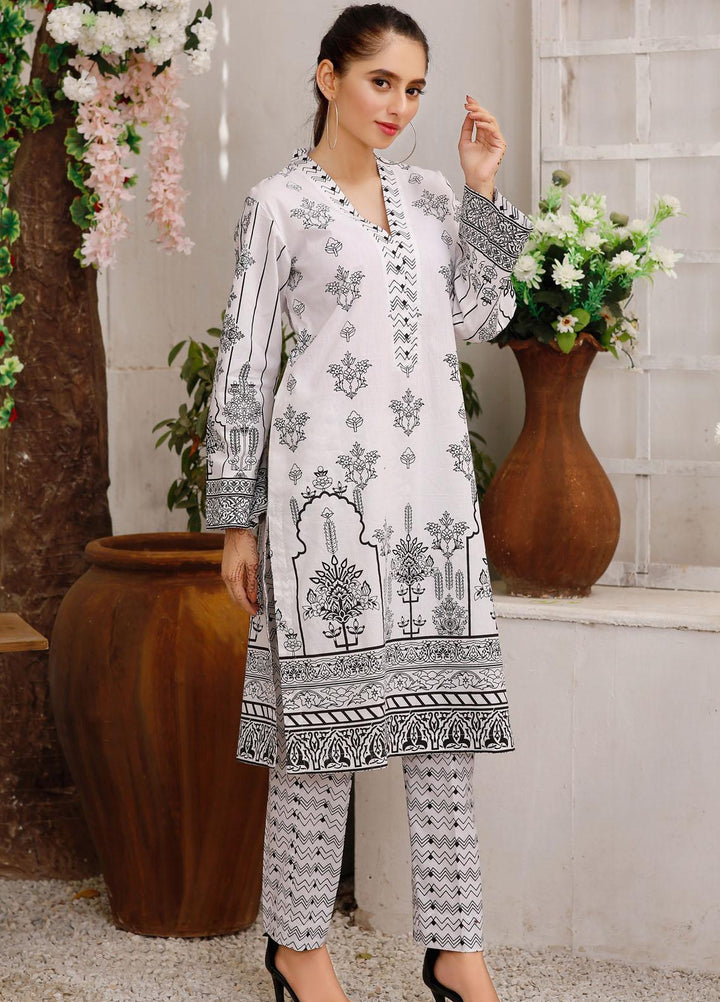 Modest Casual Pret  Cotton 2 Piece Dress Chambeli W169-White