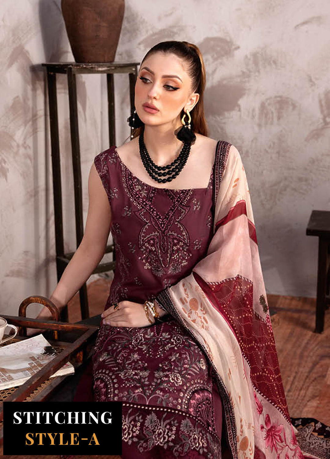 Ghazal By Ramsha Embroidered Lawn Suits Unstitched 3 Piece RSH24G L-902 - Summer Collection