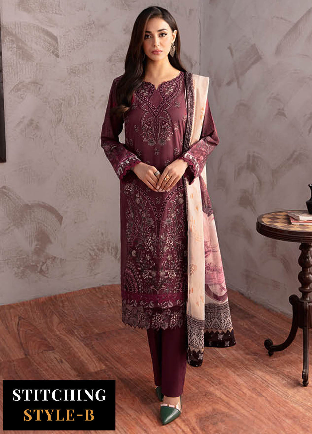 Ghazal By Ramsha Embroidered Lawn Suits Unstitched 3 Piece RSH24G L-902 - Summer Collection
