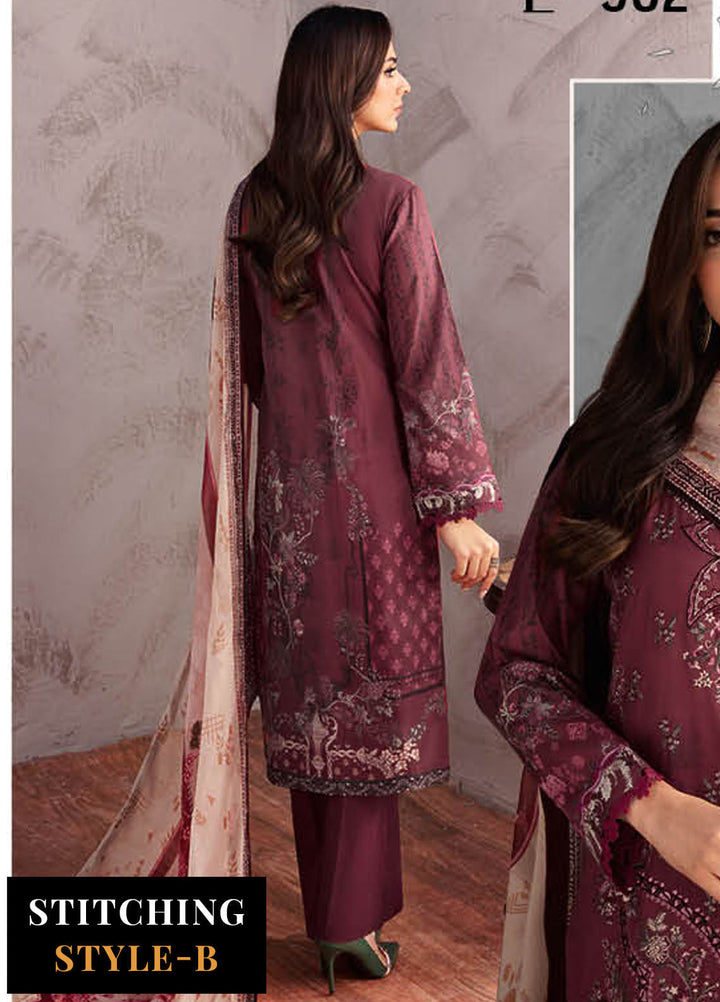 Ghazal By Ramsha Embroidered Lawn Suits Unstitched 3 Piece RSH24G L-902 - Summer Collection