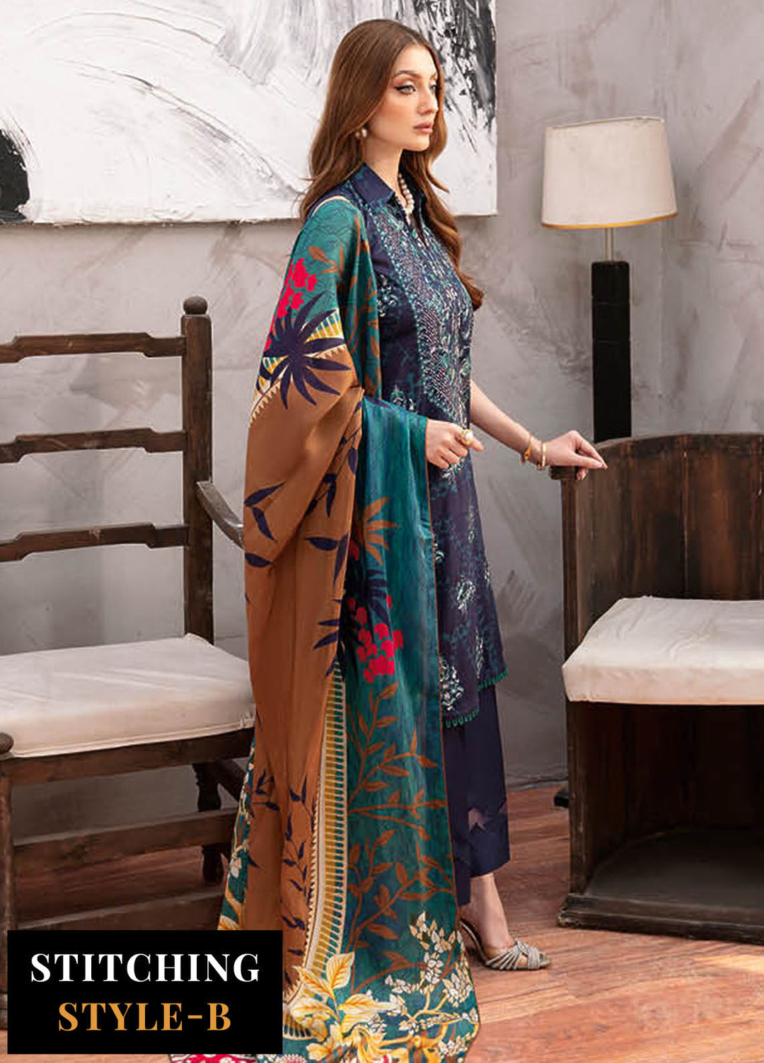 Ghazal By Ramsha Embroidered Lawn Suits Unstitched 3 Piece RSH24G L-903 - Summer Collection