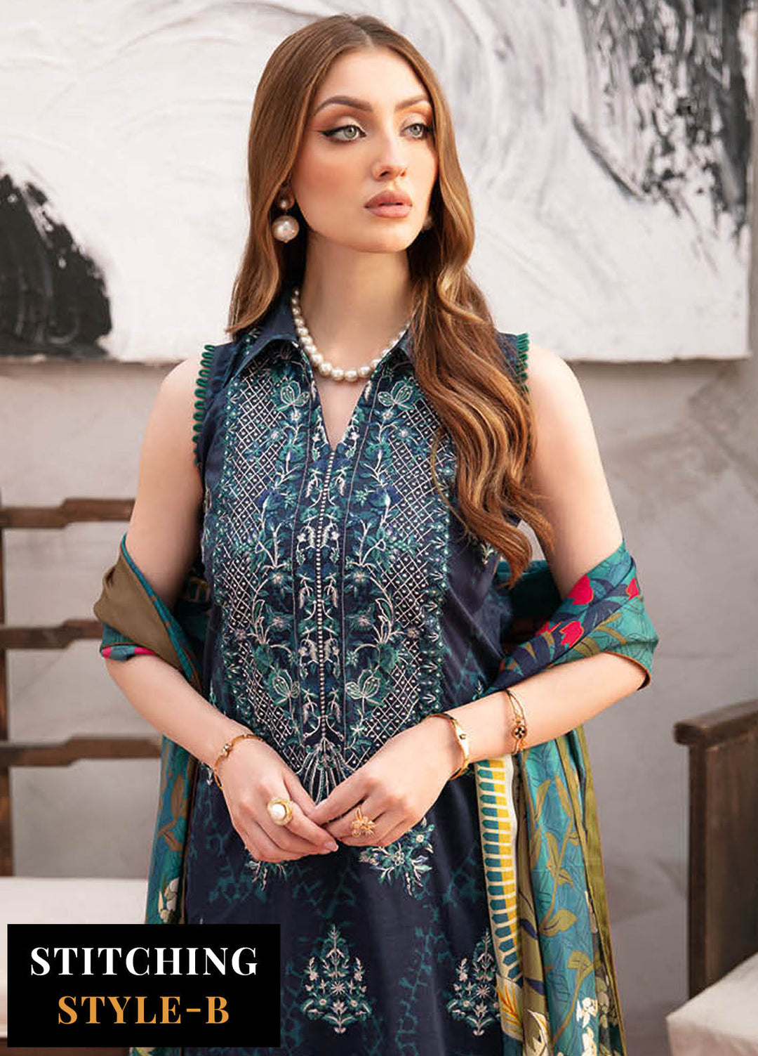 Ghazal By Ramsha Embroidered Lawn Suits Unstitched 3 Piece RSH24G L-903 - Summer Collection