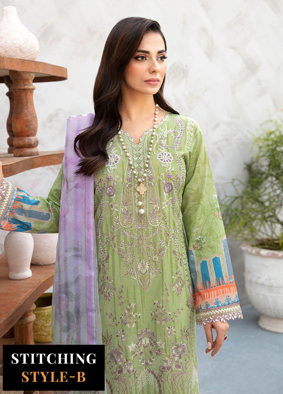 Ghazal By Ramsha Embroidered Lawn Suits Unstitched 3 Piece RSH24G L-904 - Summer Collection