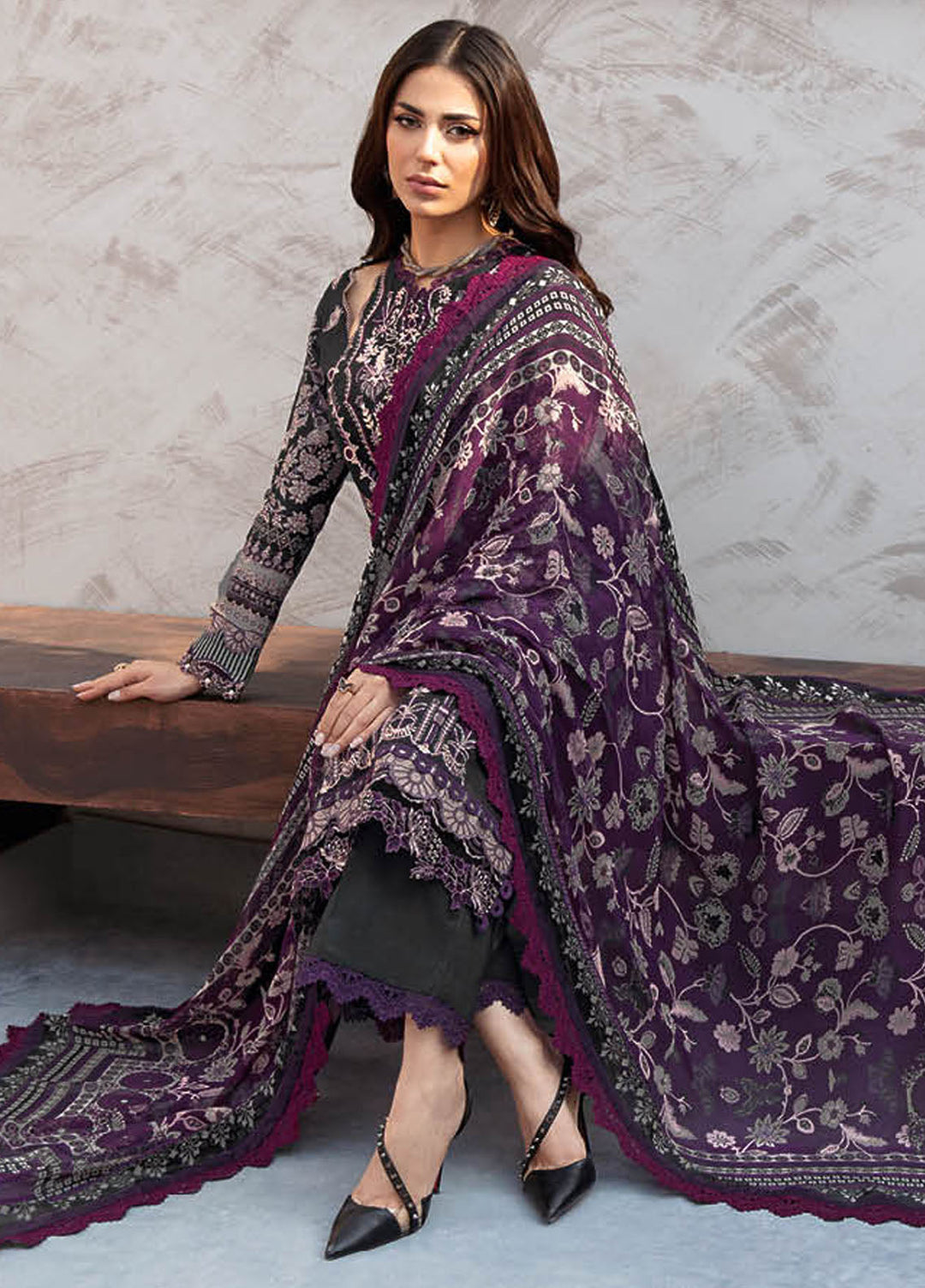 Ghazal By Ramsha Embroidered Lawn Suits Unstitched 3 Piece RSH24G L-905 - Summer Collection