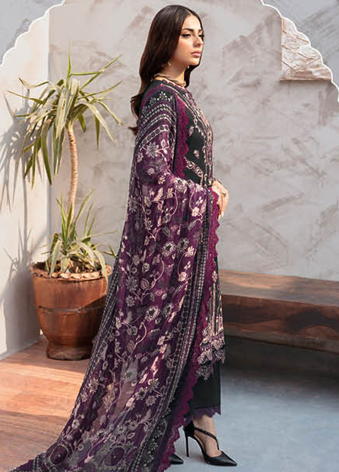 Ghazal By Ramsha Embroidered Lawn Suits Unstitched 3 Piece RSH24G L-905 - Summer Collection