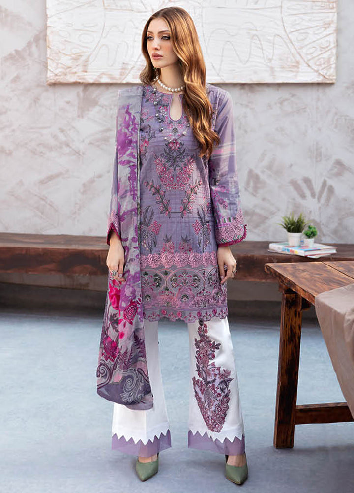 Ghazal By Ramsha Embroidered Lawn Suits Unstitched 3 Piece RSH24G L-906 - Summer Collection