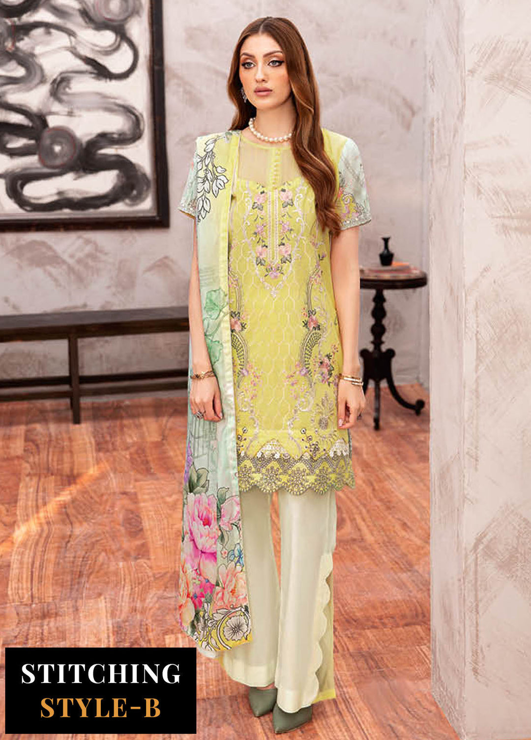 Ghazal By Ramsha Embroidered Lawn Suits Unstitched 3 Piece RSH24G L-907 - Summer Collection