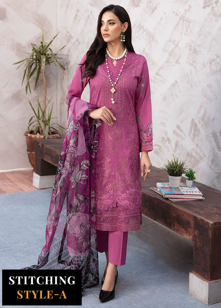 Ghazal By Ramsha Embroidered Lawn Suits Unstitched 3 Piece RSH24G L-909 - Summer Collection
