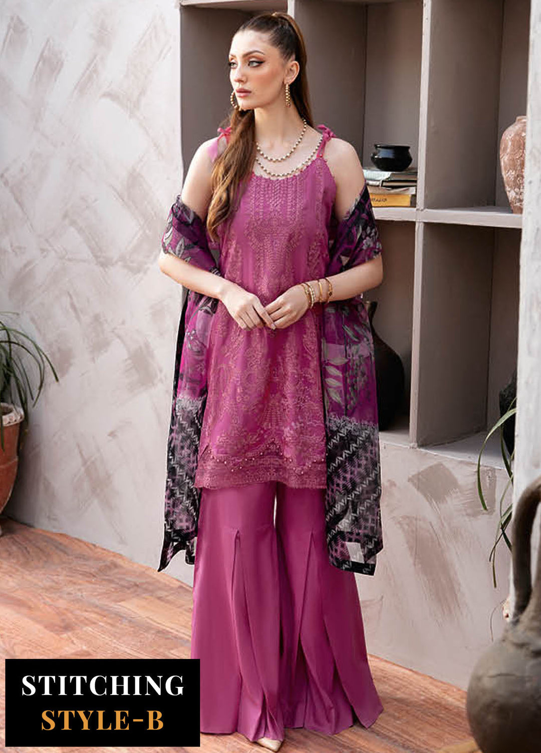 Ghazal By Ramsha Embroidered Lawn Suits Unstitched 3 Piece RSH24G L-909 - Summer Collection
