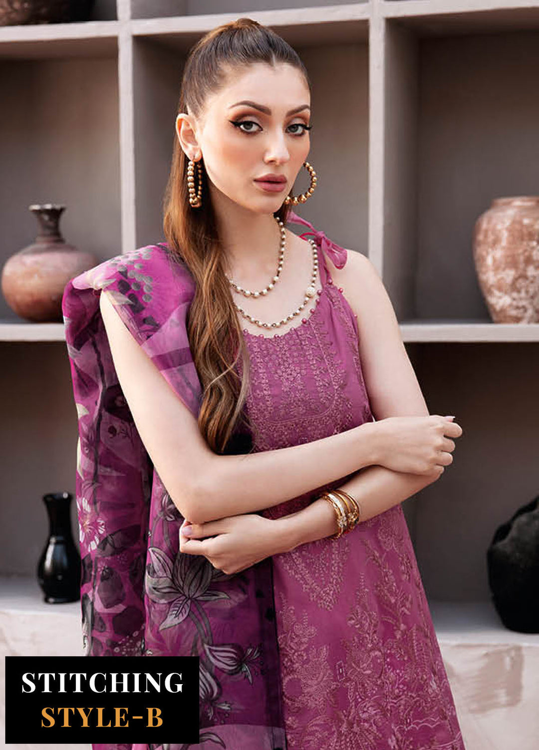 Ghazal By Ramsha Embroidered Lawn Suits Unstitched 3 Piece RSH24G L-909 - Summer Collection