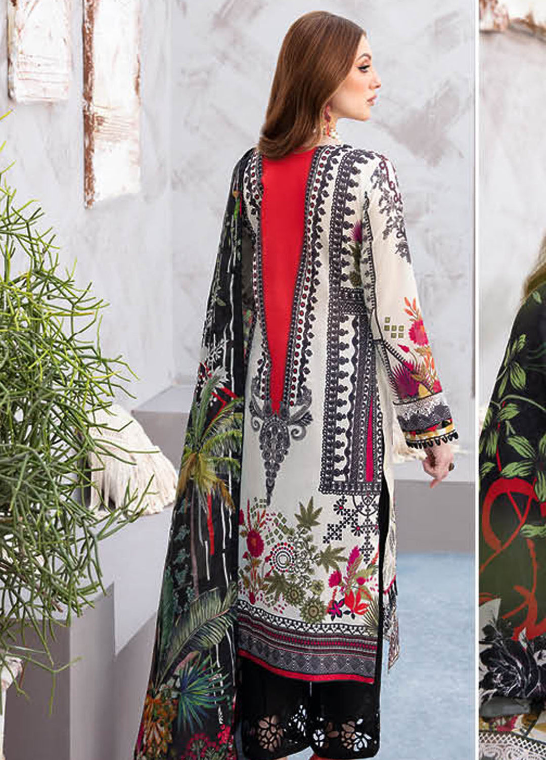 Ghazal By Ramsha Embroidered Lawn Suits Unstitched 3 Piece RSH24G L-911 - Summer Collection