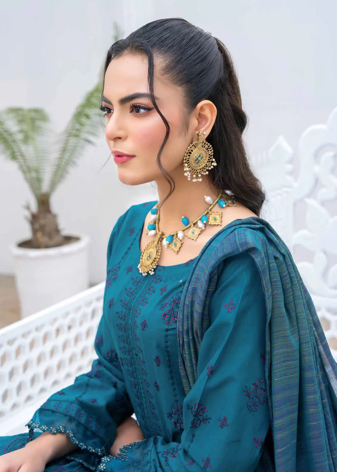 Ghazal by Riaz Arts Embroidered Lawn Suits Unstitched 3 Piece RA25GL D-03 - Summer Collection