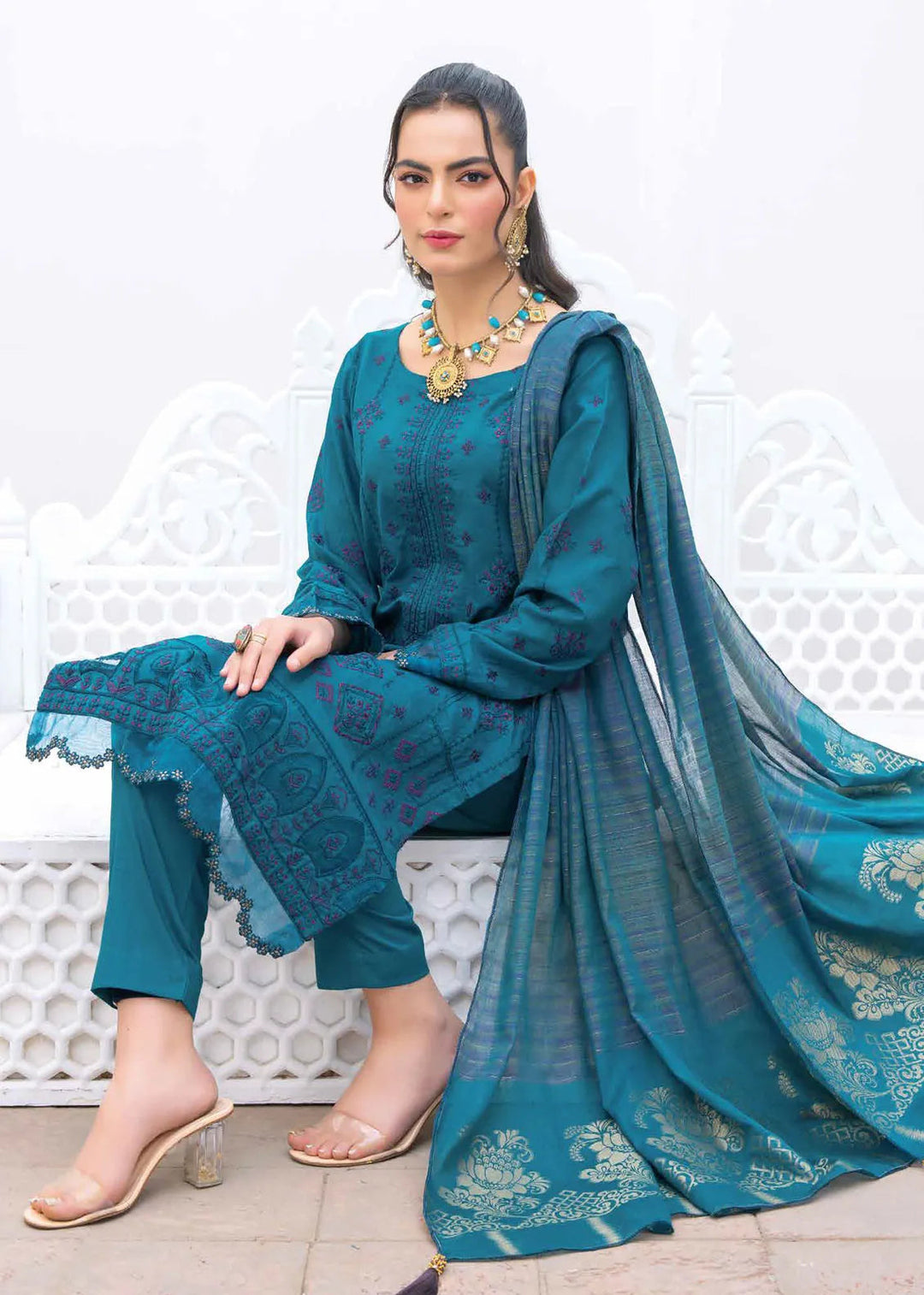 Ghazal by Riaz Arts Embroidered Lawn Suits Unstitched 3 Piece RA25GL D-03 - Summer Collection