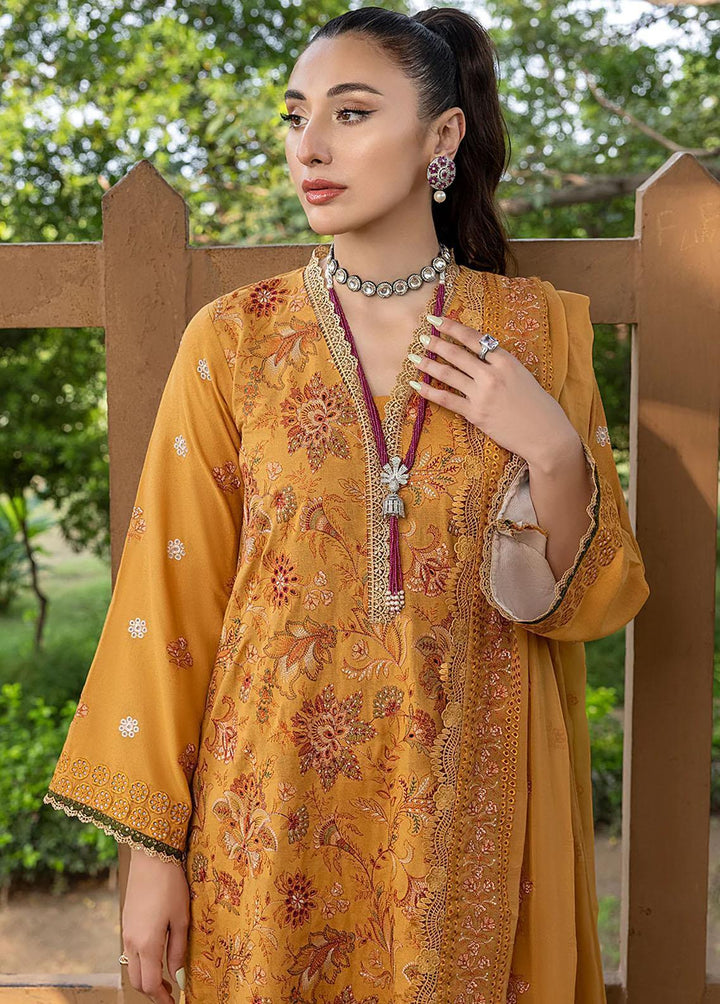 Ghuncha By Izel Embroidered Karandi Suits Unstitched 3 Piece IZL23G GEC-031 AMBER - Winter Collection