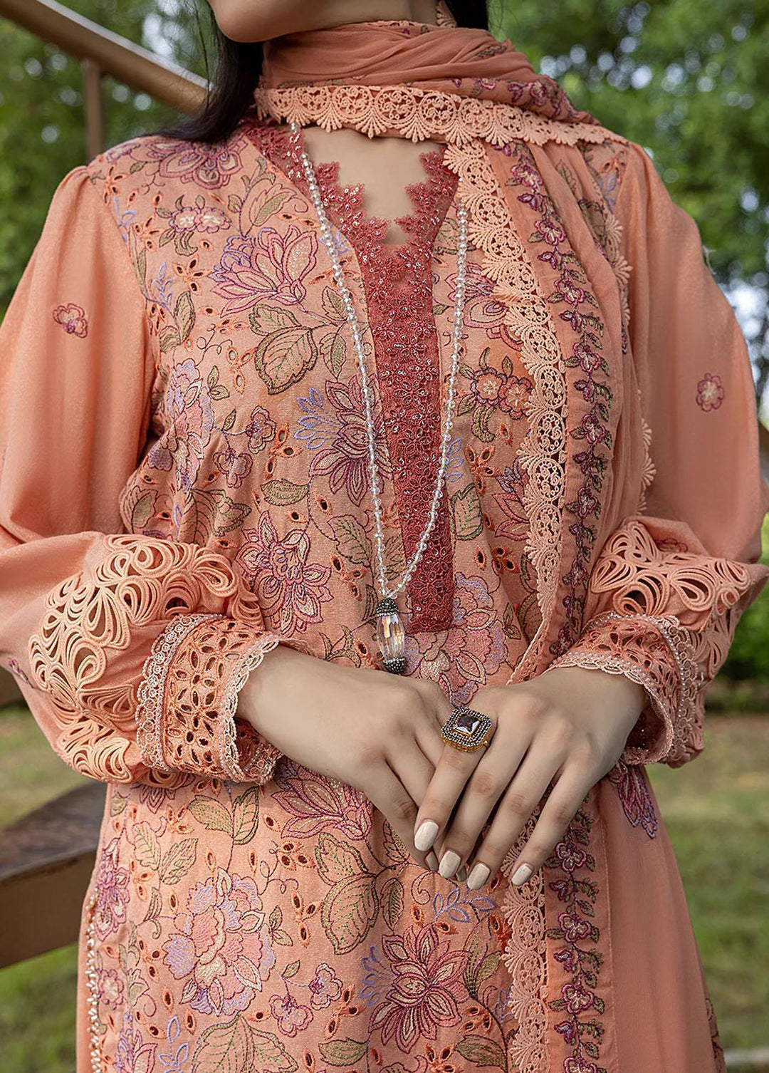 Ghuncha By Izel Embroidered Karandi Suits Unstitched 3 Piece IZL23G GEC-033 SPINEL - Winter Collection