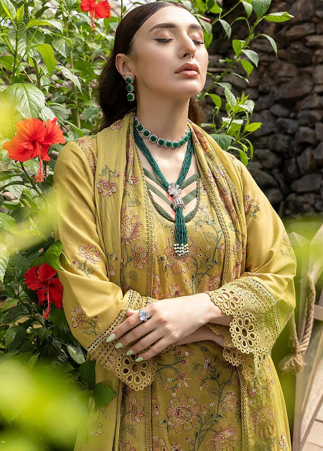 Ghuncha By Izel Embroidered Karandi Suits Unstitched 3 Piece IZL23G GEC-040 PERIDOT - Winter Collection