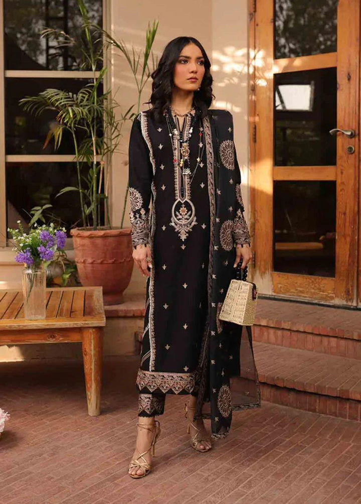 Naayas Pret Embroidered Lawn 3 Piece Suit NS23G Jasmine Black