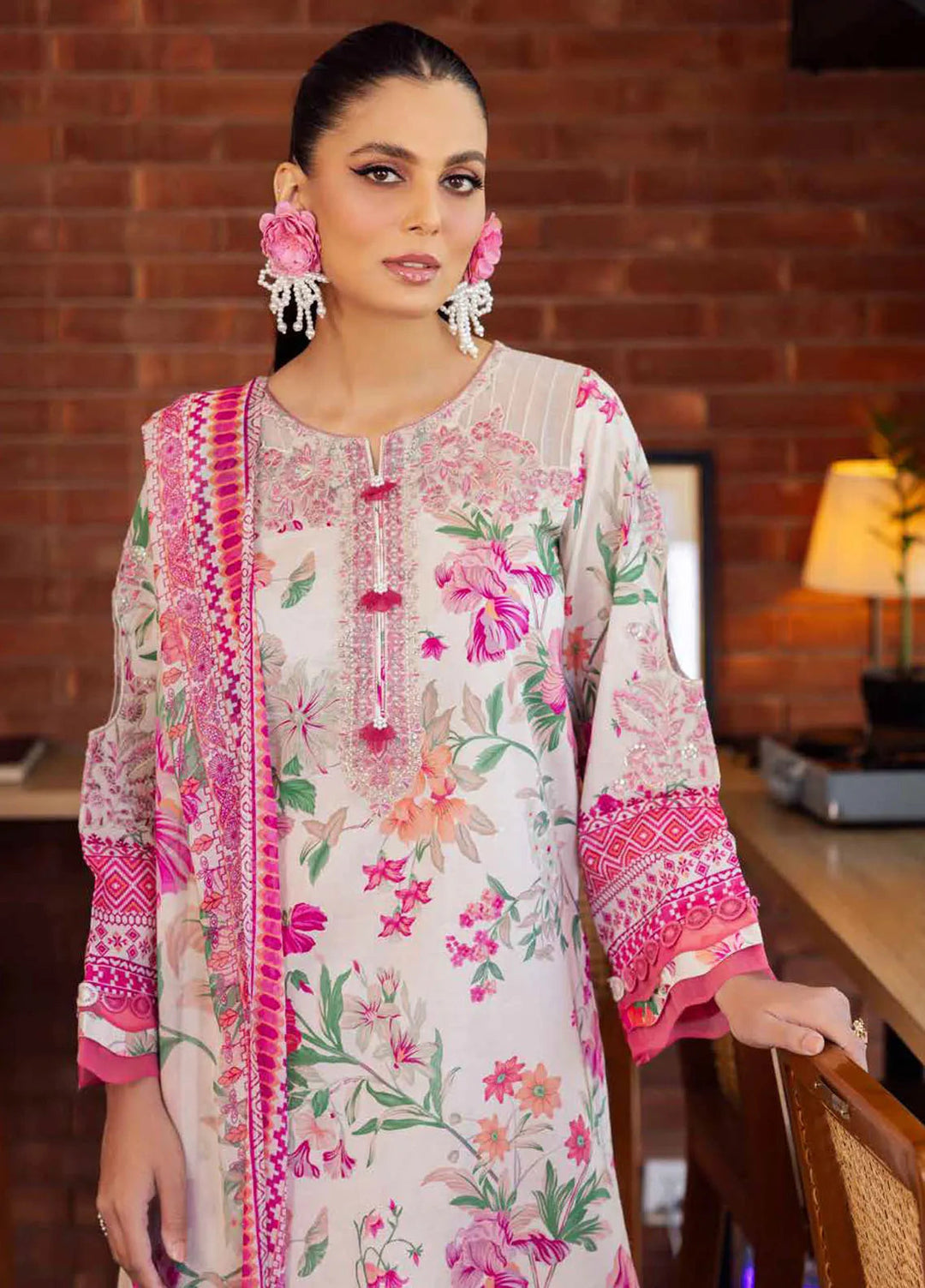 Girl Glam By Nureh Chikankari Lawn Suit Unstitched 3 Piece NU24GG GL-11 - Summer Collection