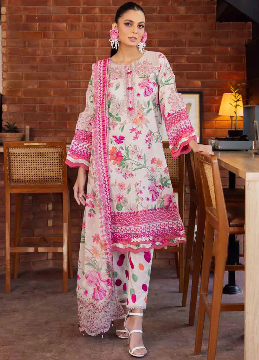 Girl Glam By Nureh Chikankari Lawn Suit Unstitched 3 Piece NU24GG GL-11 - Summer Collection