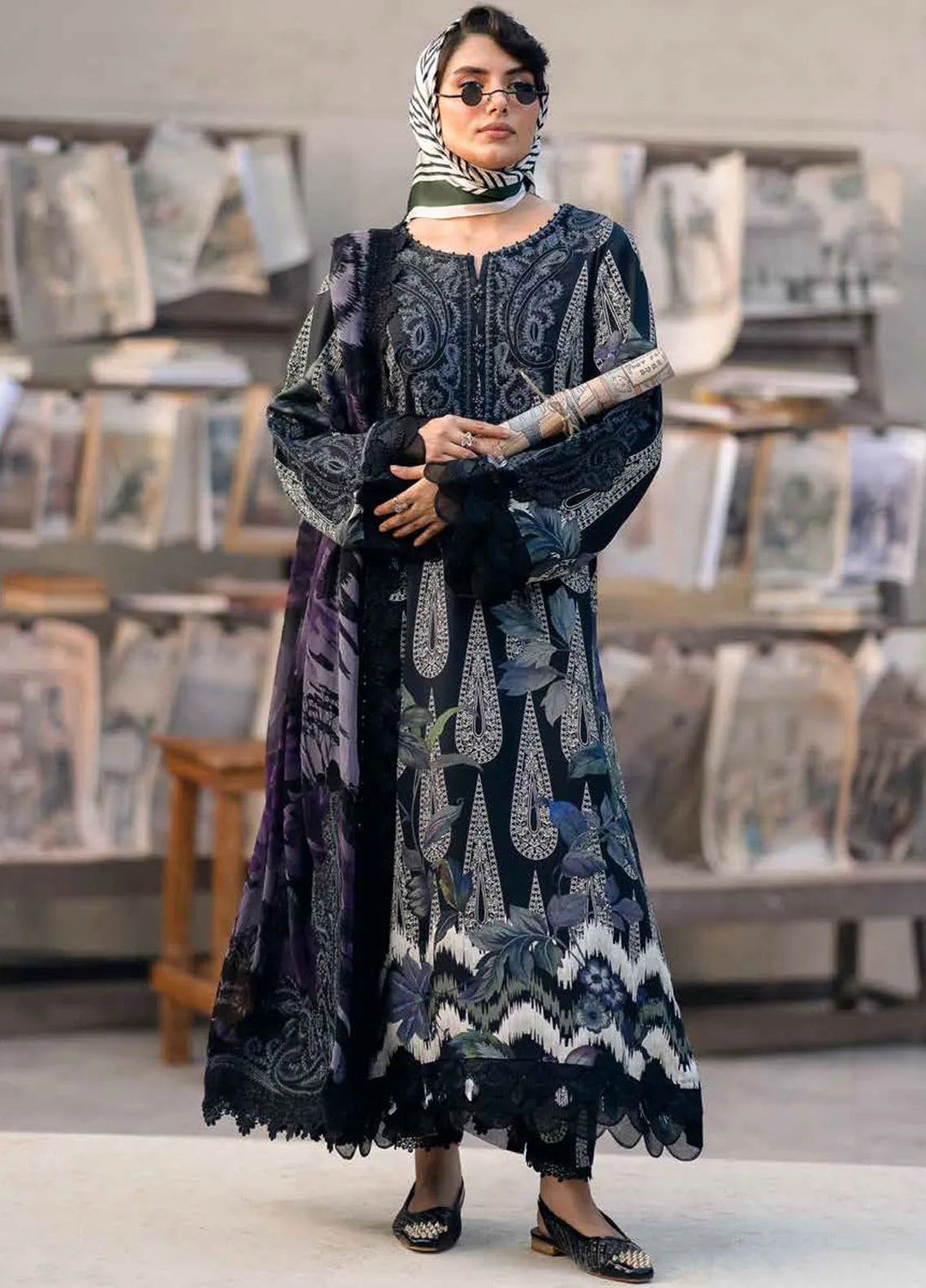 Girl Glam By Nureh Embroidered Crepe Suits Unstitched 3 Piece NU24GV GL-19 - Festive Collection