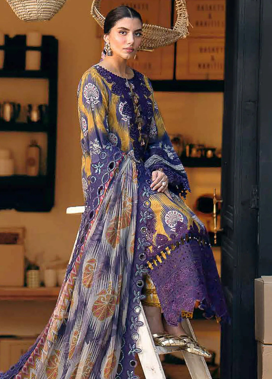 Girl Glam By Nureh Embroidered Crepe Suits Unstitched 3 Piece NU24GV GL-22 - Festive Collection