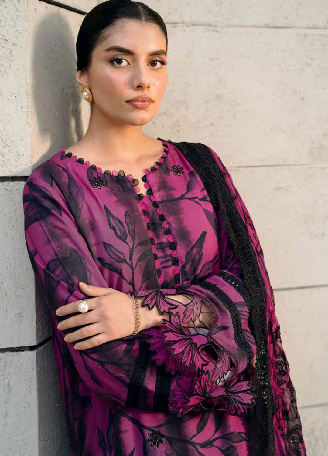 Girl Glam By Nureh Embroidered Crepe Suits Unstitched 3 Piece NU24GV GL-23 - Festive Collection