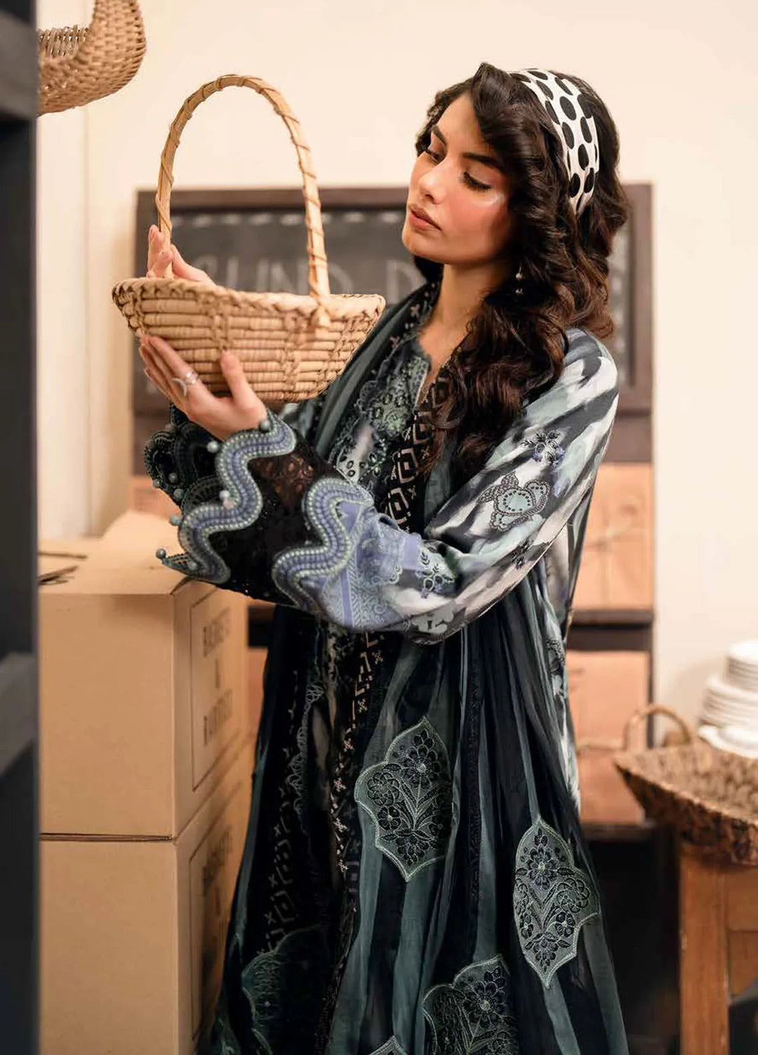 Girl Glam By Nureh Embroidered Crepe Suits Unstitched 3 Piece NU24GV GL-24 - Festive Collection